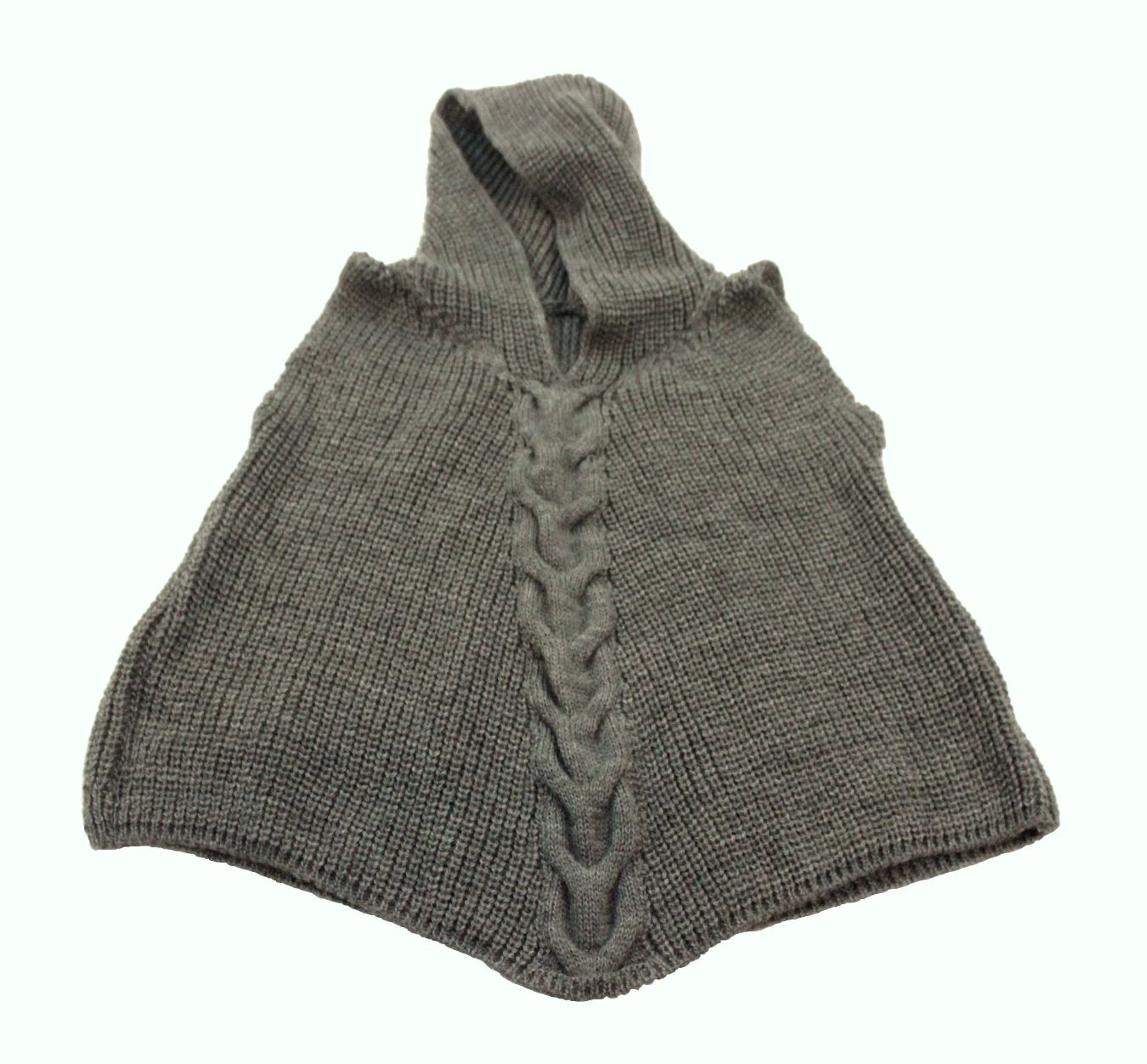 Maglia con cappuccio e treccia frontale smanicata in tinta unita Made in Italy qualità 100% italiana - immagine 4