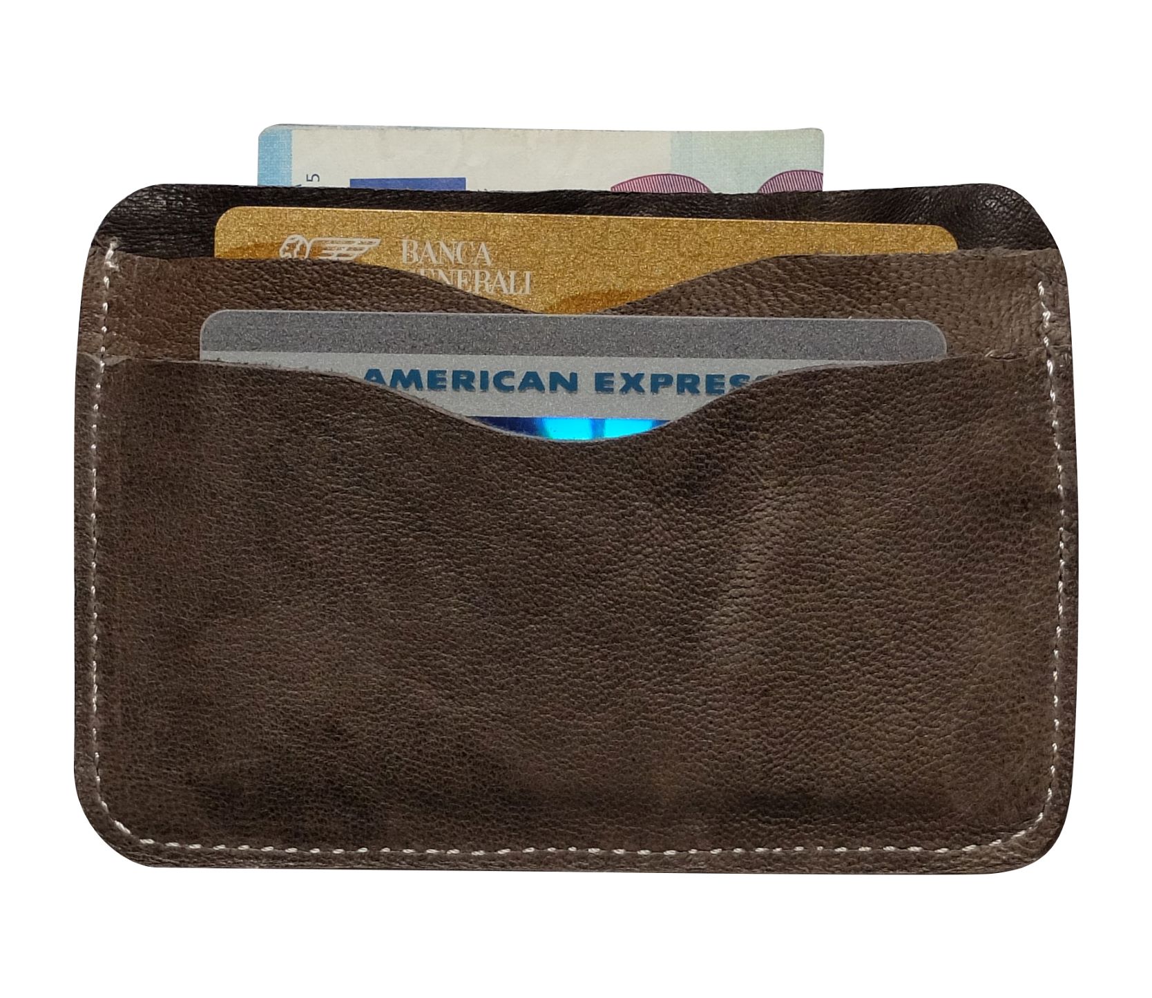 Credit card case holder in real leather vintage effect 100% Made in Italy - Image 3