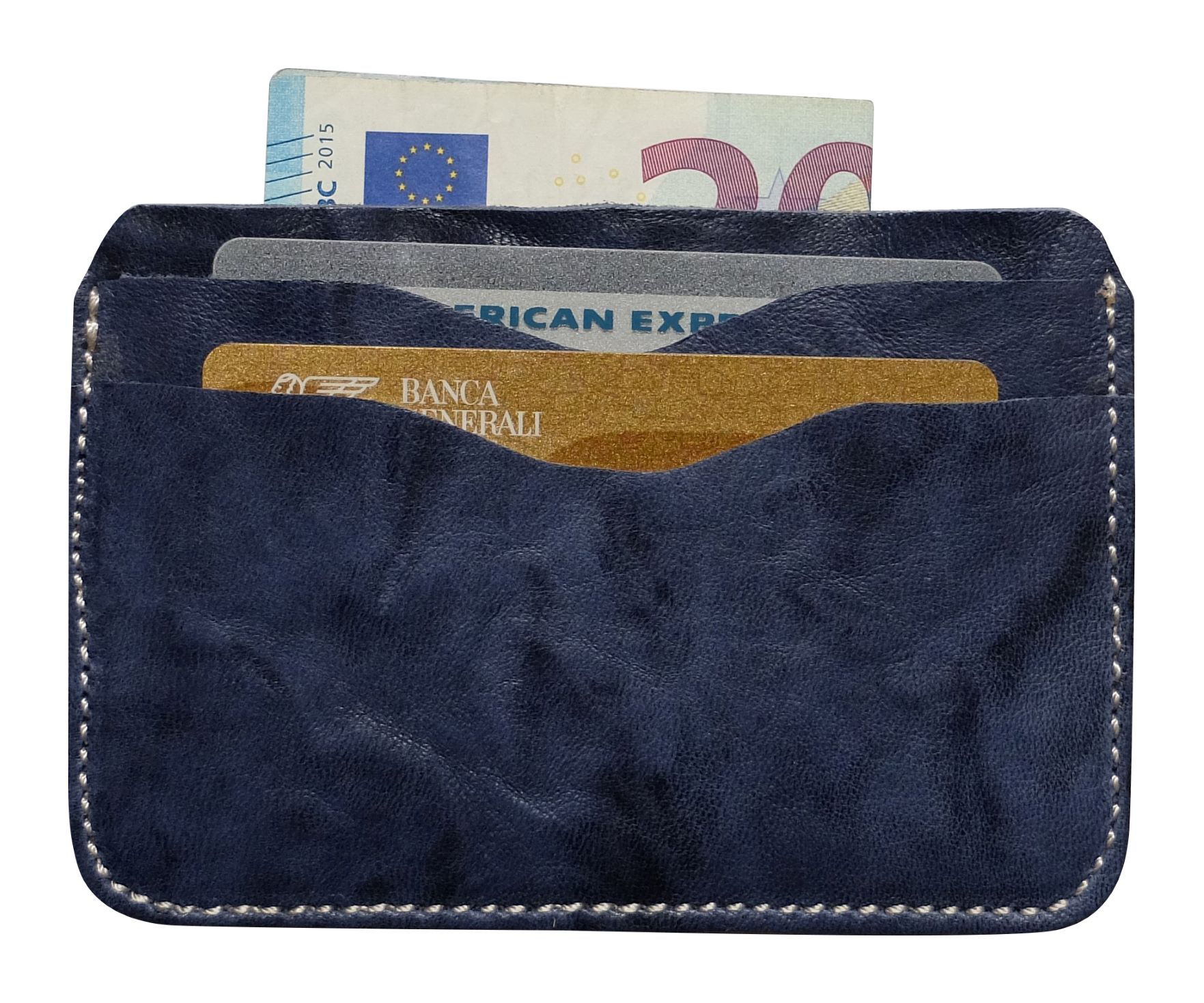 Credit card case holder in real leather vintage effect 100% Made in Italy
