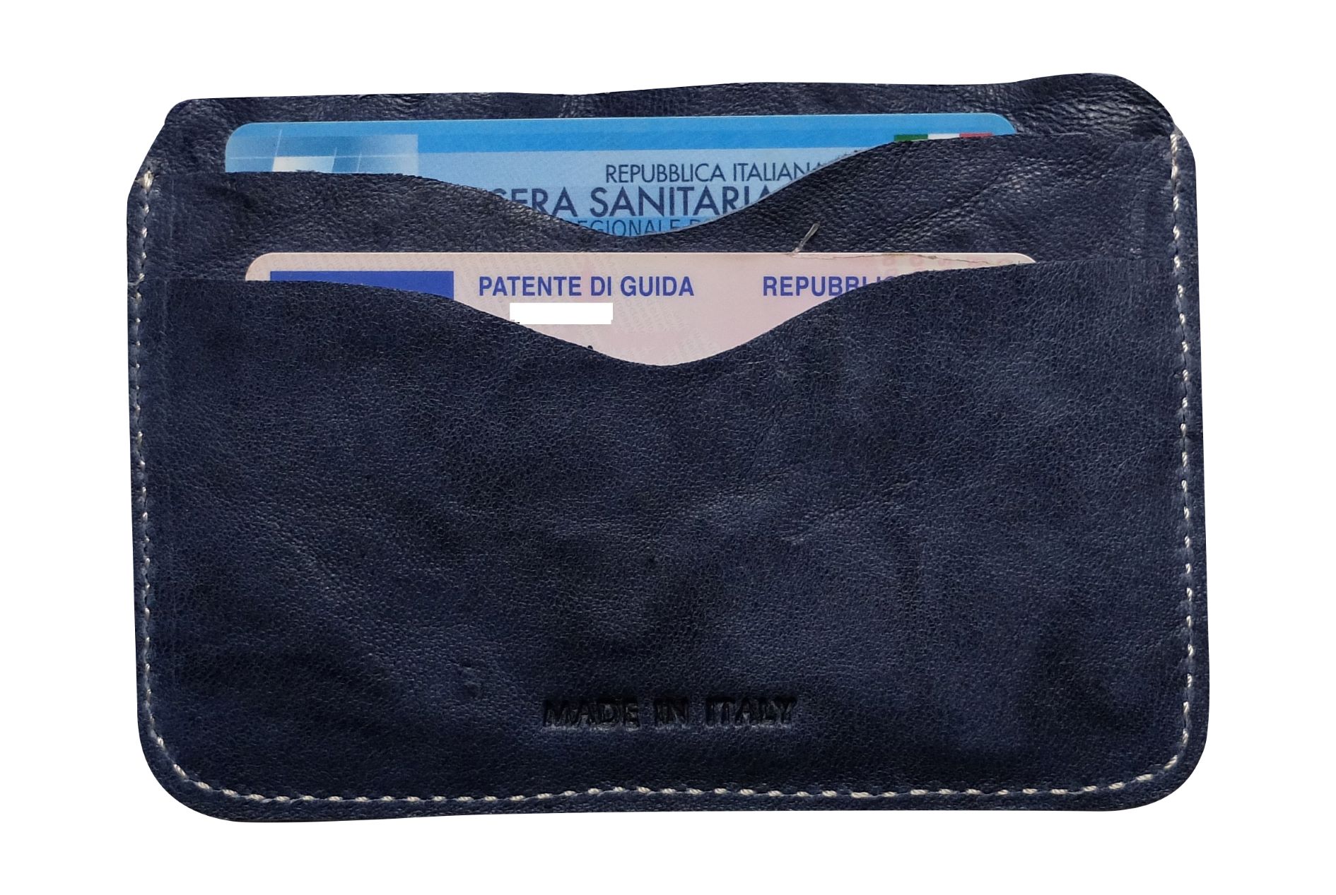 Credit card case holder in real leather vintage effect 100% Made in Italy - Image 2
