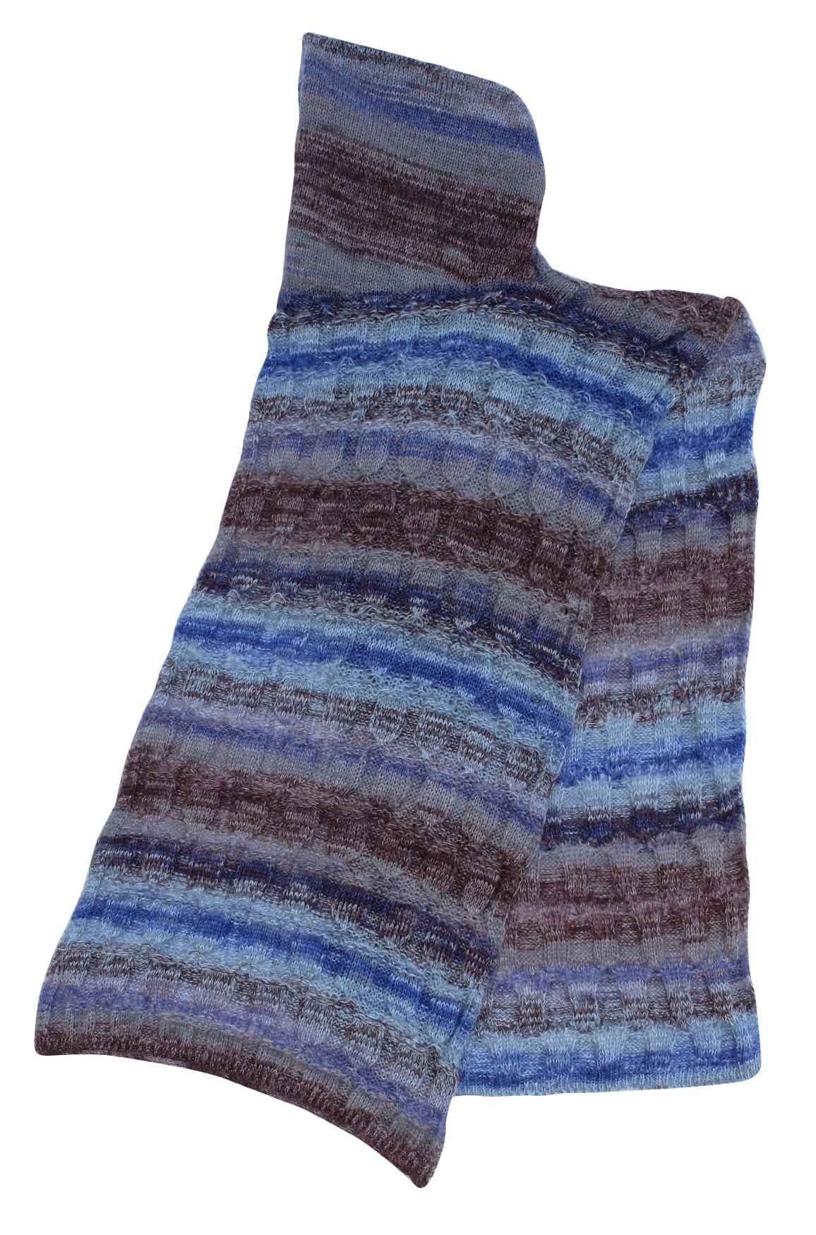 Hooded scarf knitted with printed and designed stocking stitch 100%Made in Italy - Image 3