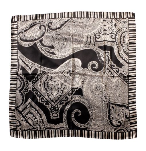 Foulard di seta disegno cashmere_black2 - safehands - foulard uomo