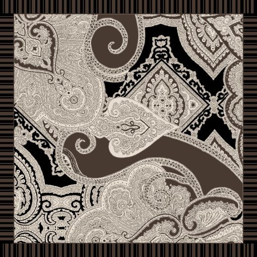 Foulard di seta disegno cashmere_brown1 - gratuita - foulard uomo